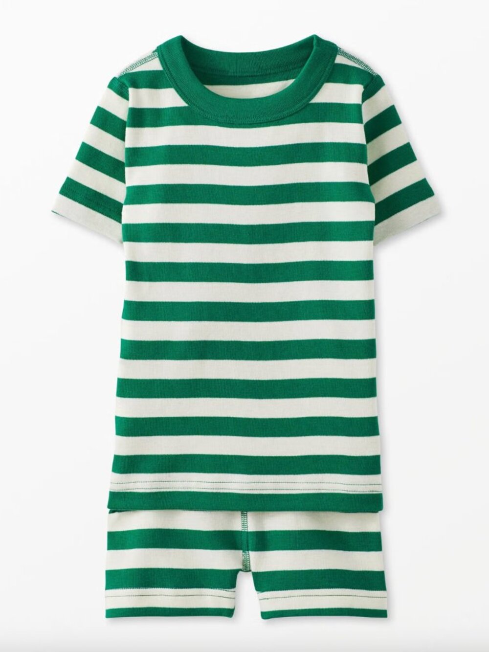 Hanna Andersson HannaJams Short John Pajama Set (Green Stripe) - Size 8 130